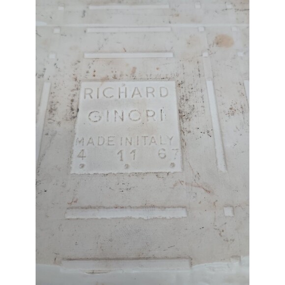 Richard Ginori Tiles Delft Blue Laurel Leaf Border Dated 1967 Set Of 2 - Picture 6 of 6